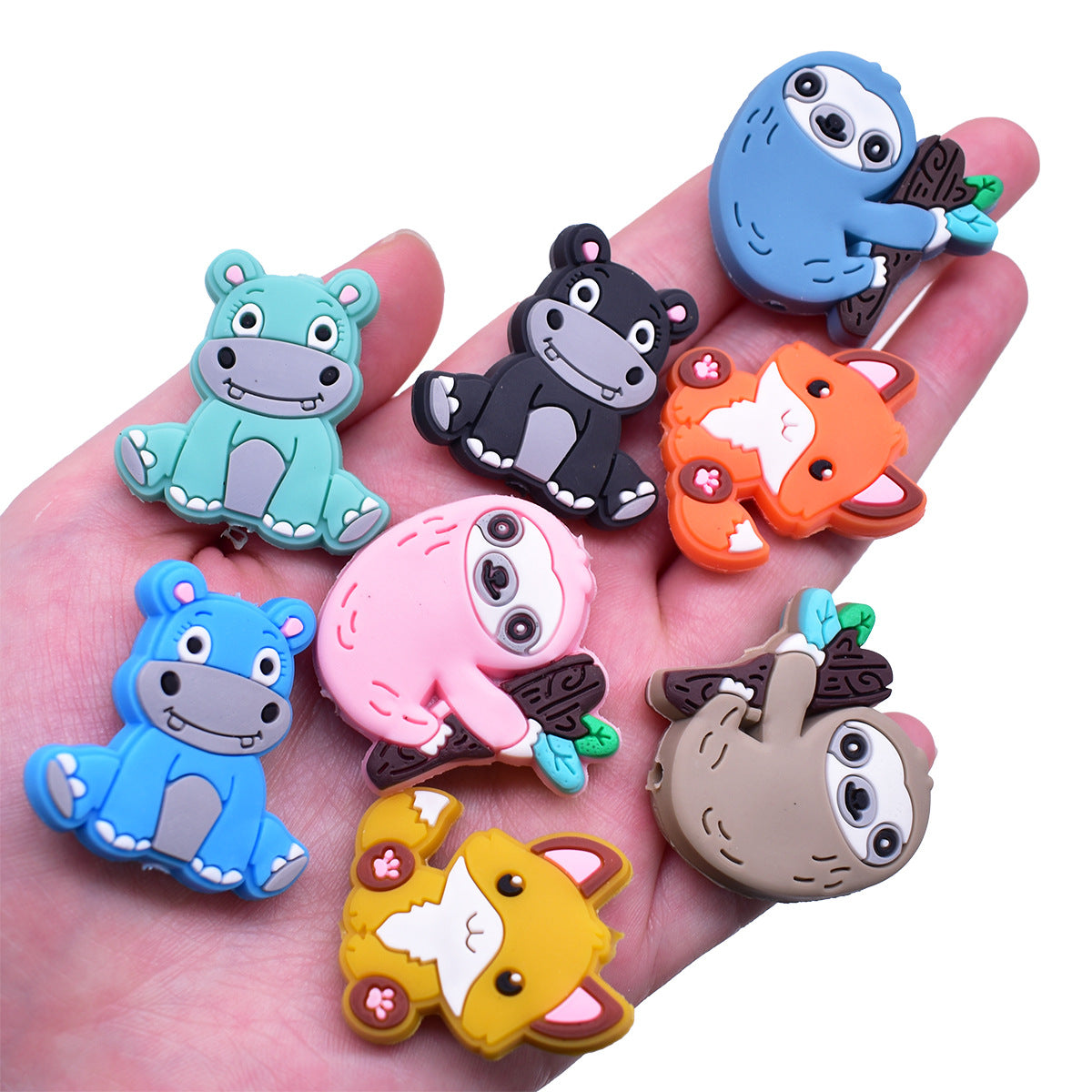 Wholesale 100pcs cute animal series cartoon beads PVC soft beads