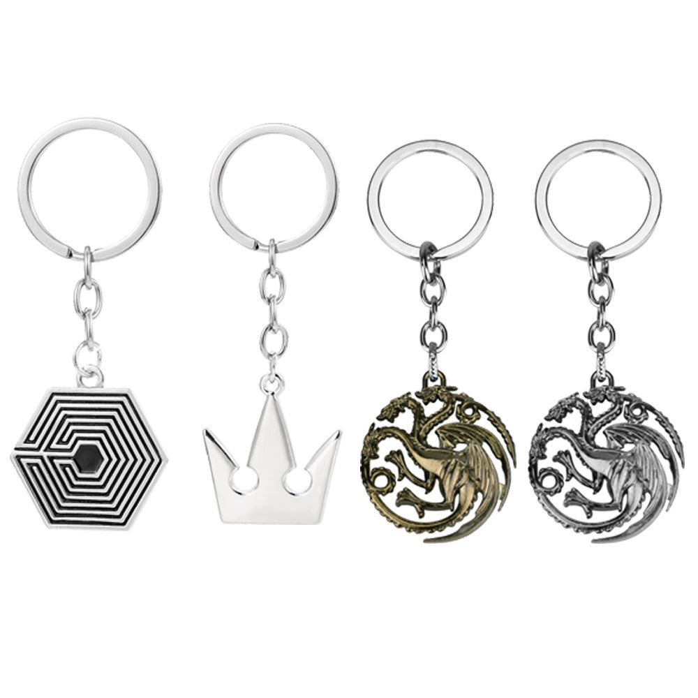 Wholesale scepter hourglass keychain game jewelry crown pendant