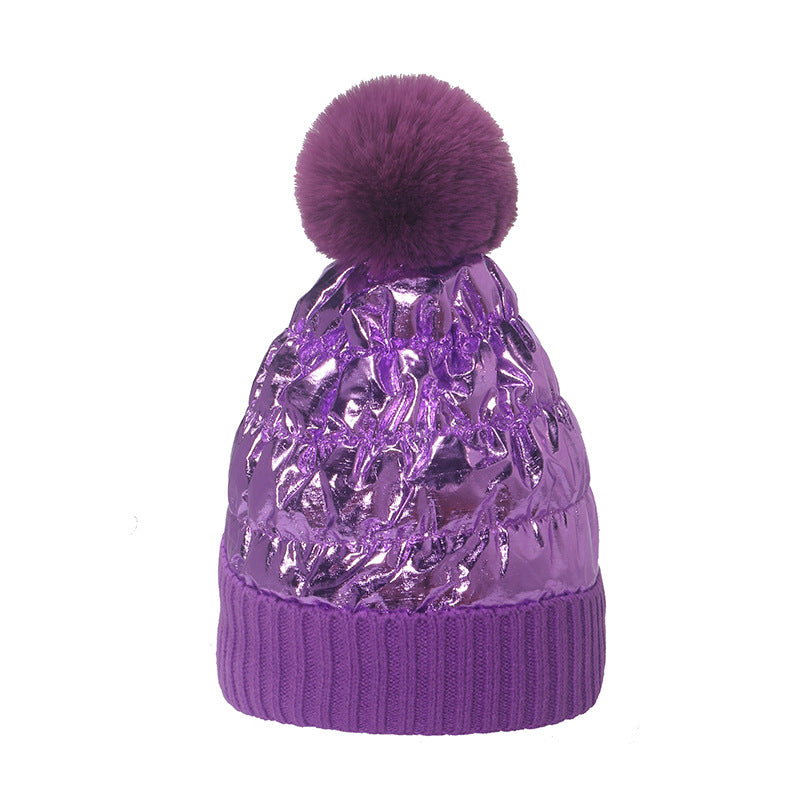 Wholesale Autumn and Winter New Down Wool Warm and Down Thickened Ear Protection Knit Hat