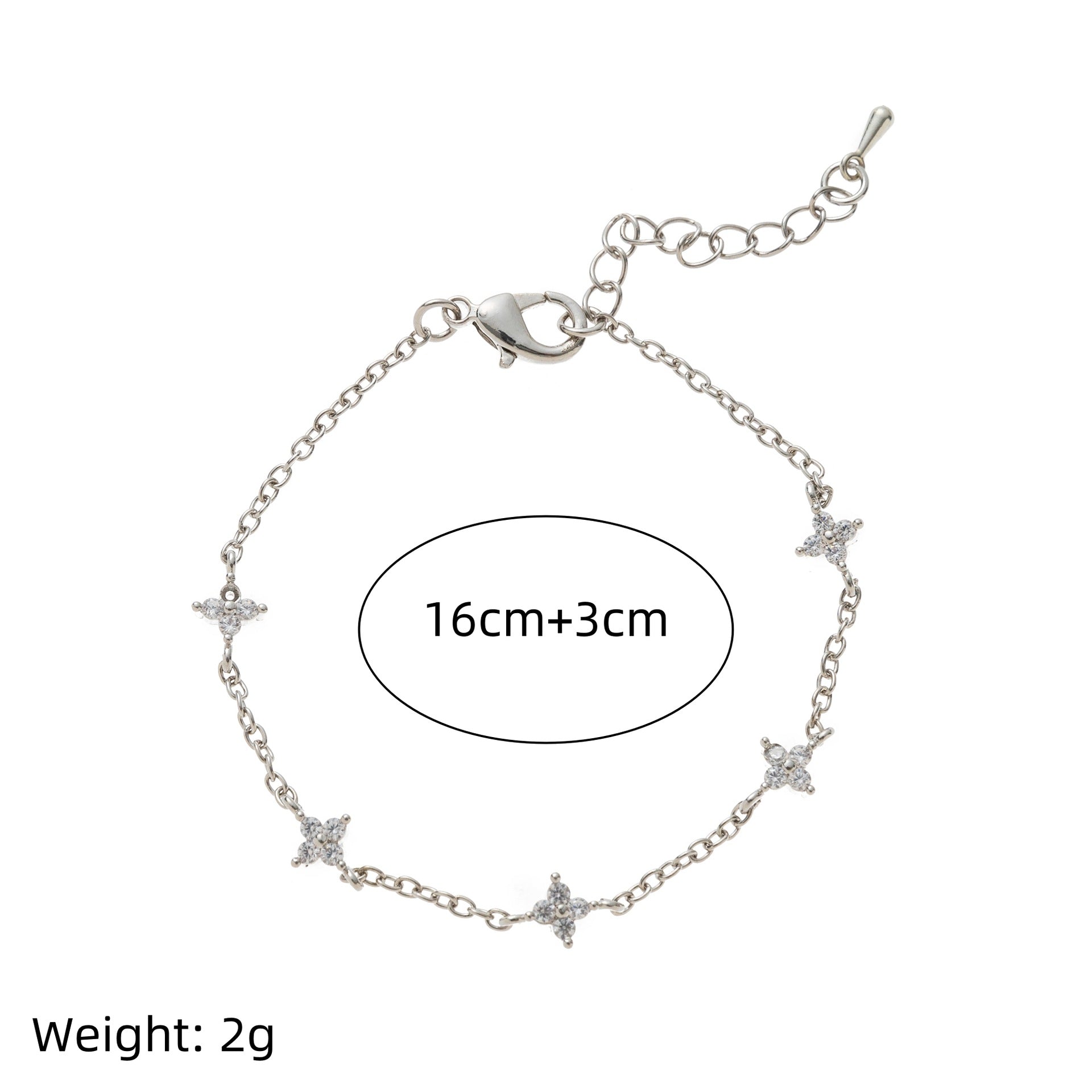 Wholesale Cute  Heart Zircon Butterfly Knot Copper Plastic Bracelet