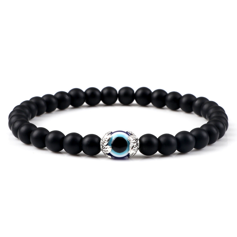 Wholesale  Devil' s Eye bracelet blue eye beads alloy flower holder bracelet
