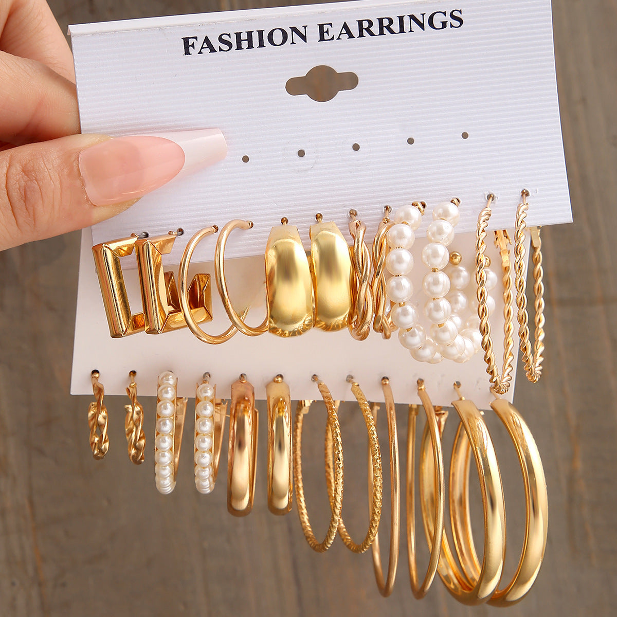 Wholesale Metal Hoop Square Geometric Earrings