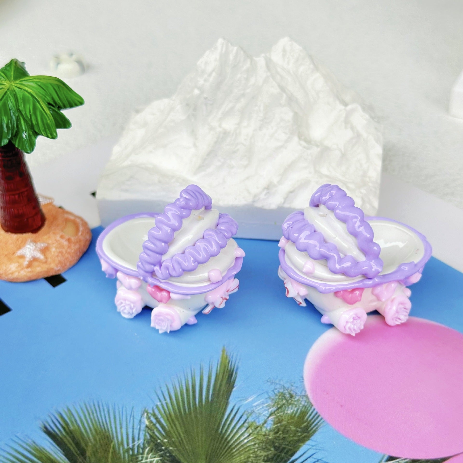 Wholesale 5pcs 3mm Cartoon Pinch Heavy Industry Baby Carriage Hand-painted Beads