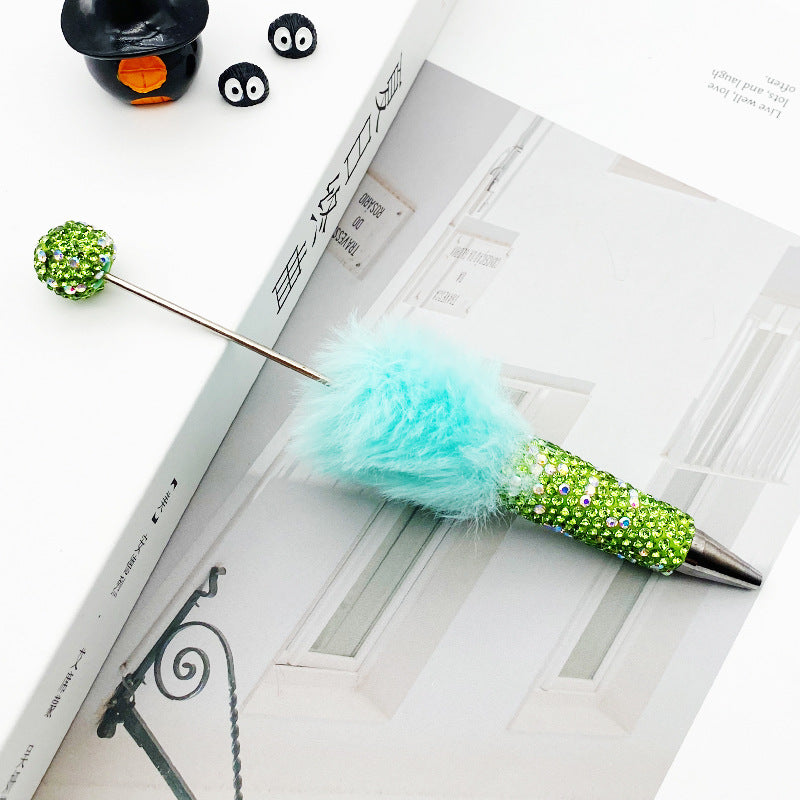 Wholesale wholesale beadable pens Creative plush full of diamond beads