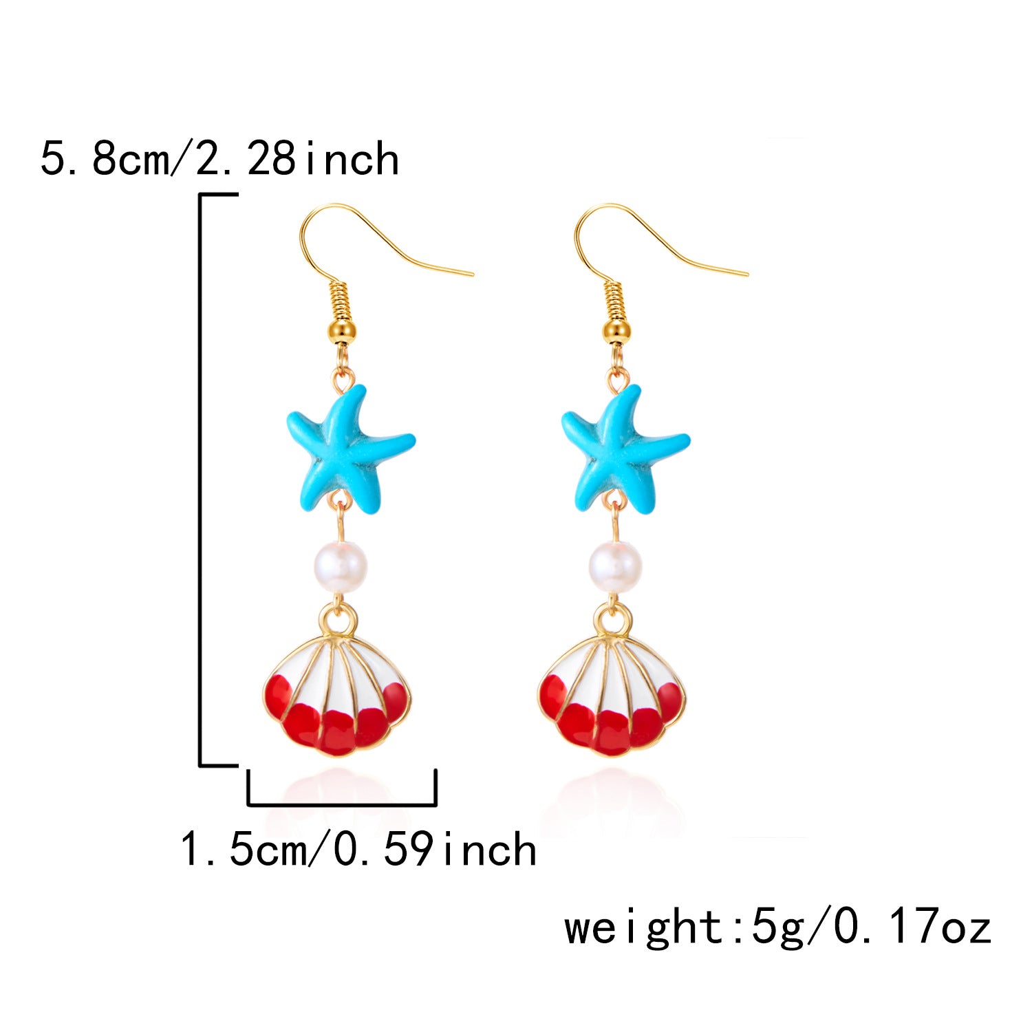 Wholesale Shell and starfish earrings series creative design personality earrings
