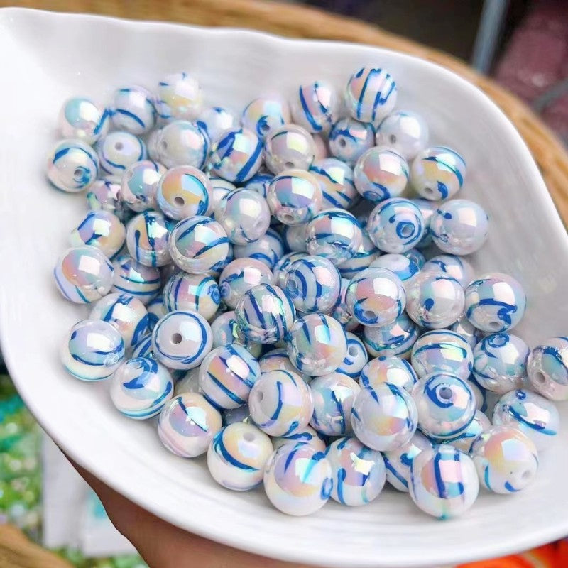 Wholesale 200PCS Plastic Resin Round UV Colored Spring Beads