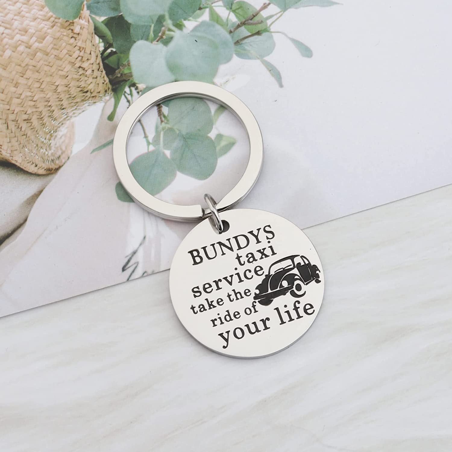 Wholesale Taxi Stainless Steel Keychain