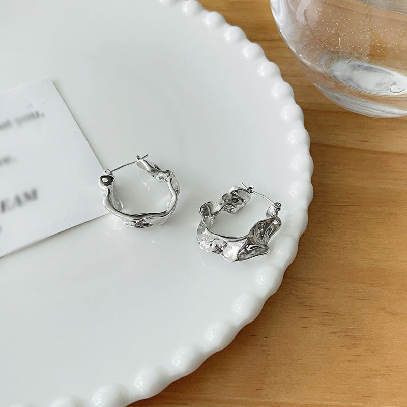 Wholesale Irregular metallic earrings, temperamental cold style earrings