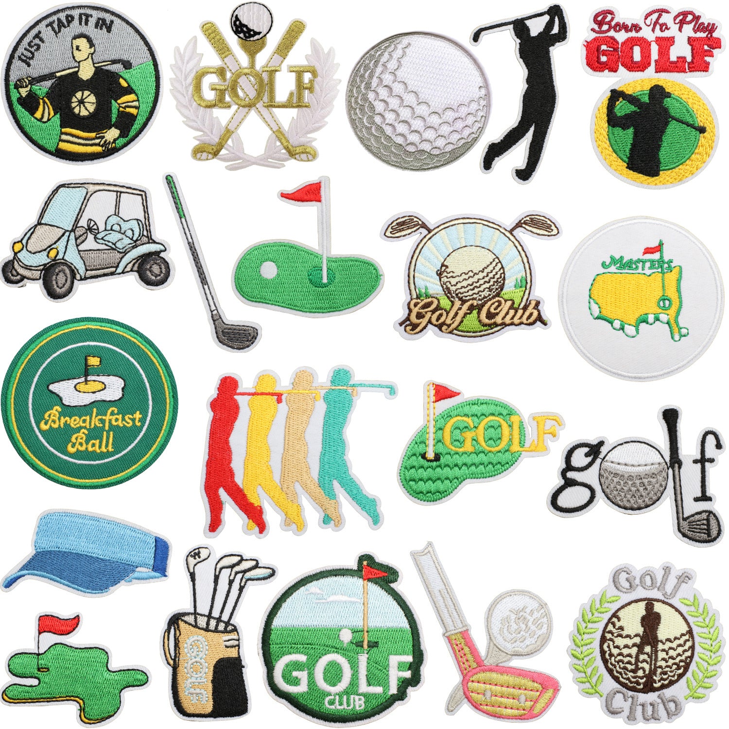 Wholesale Chic Golf Club Embroidered Patch Polyester Clothing Decorative Accent Casual Everyday Use