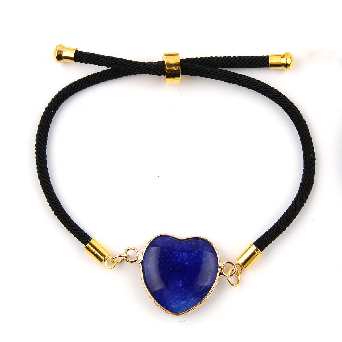 Wholesale Natural Stone Amethyst Heart-shaped Edge Adjustable Love Bracelet