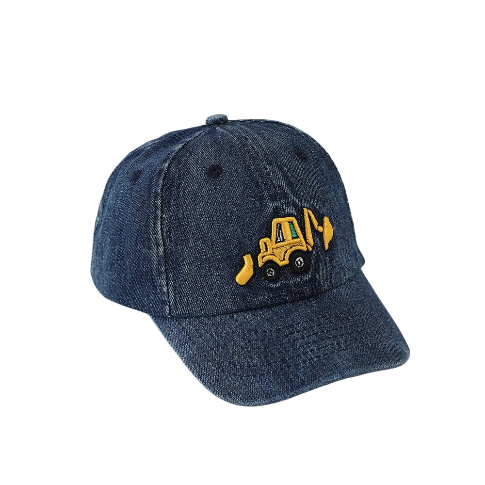 Wholesale Denim washed children's hat cartoon machine embroidered duckbill cap