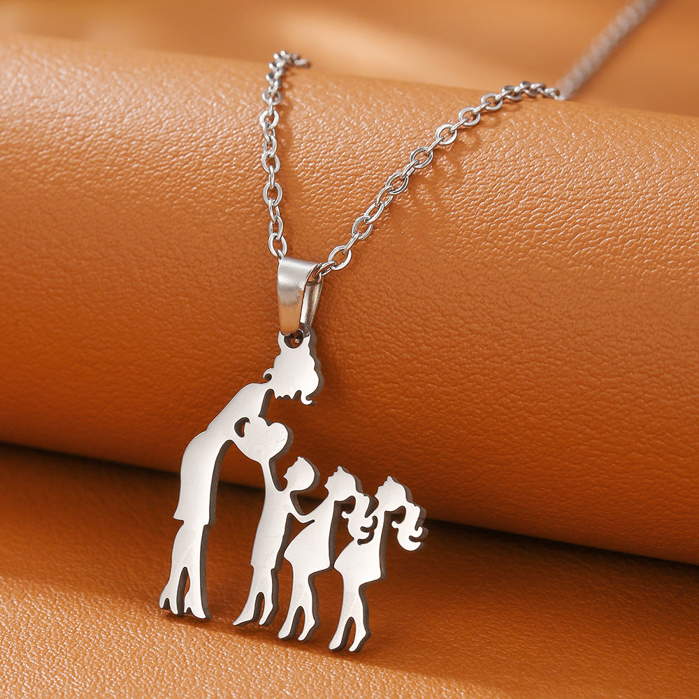 Wholesale Mother' s Day Necklace Mother' s Son Daughter Love Pendant Parent-Child Gift Jewelry