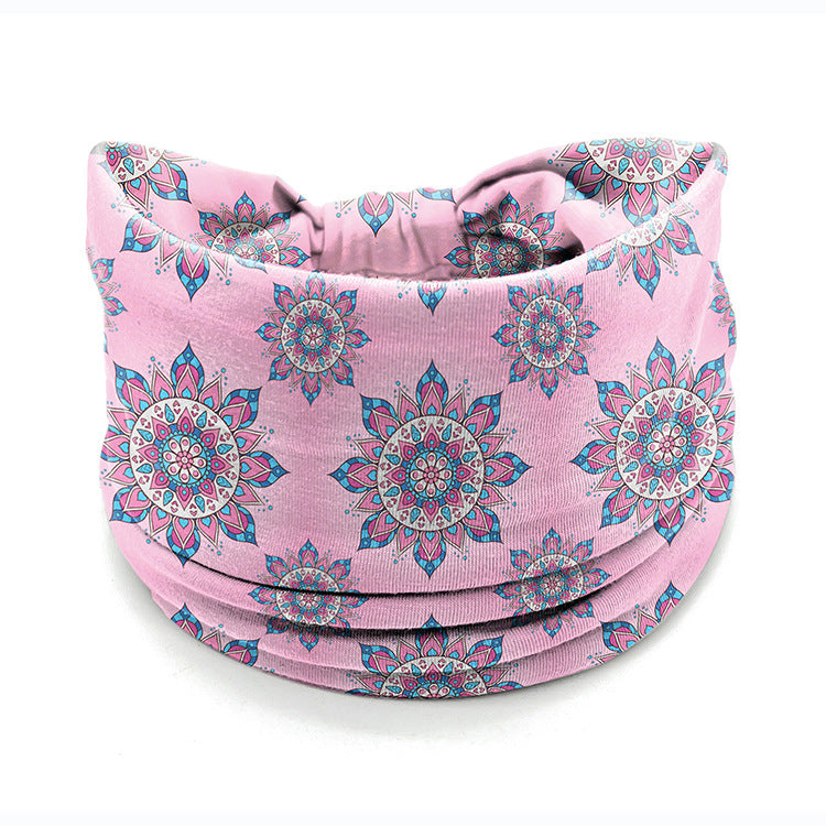 Wholesale Bohemian Personality Mandala Flower Elastic Sweat-absorbent Wide Brim Headband
