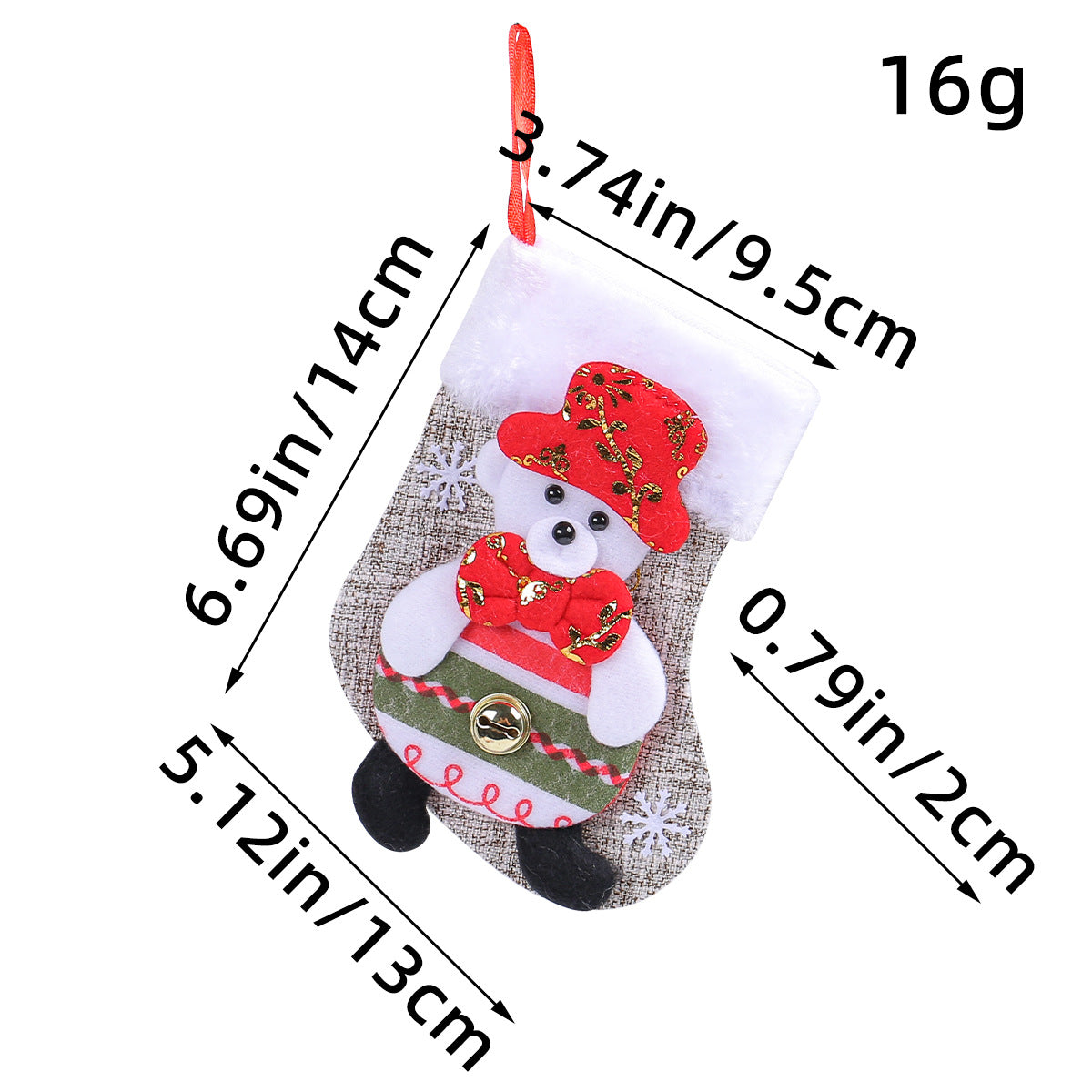 Wholesale Christmas Plush Santa Claus Snowman Doll Socks Candy Gift Bag