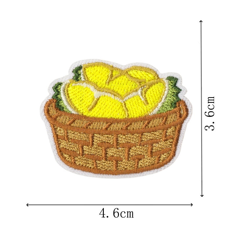 Wholesale Cute Durian Fruit Embroidered Patches 9Pcs Iron On DIY Sewing Applique For Clothes Bags Fashion Accessory