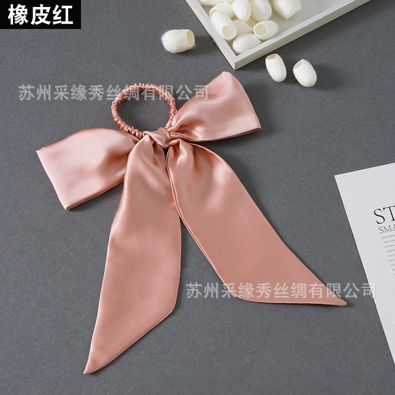Wholesale hair rope hair accessories bow silk hair ring Hair Scrunchies