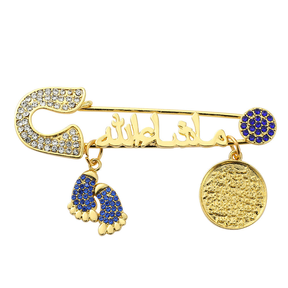 Wholesale Diamond Foot Letter Exquisite Alloy Brooch