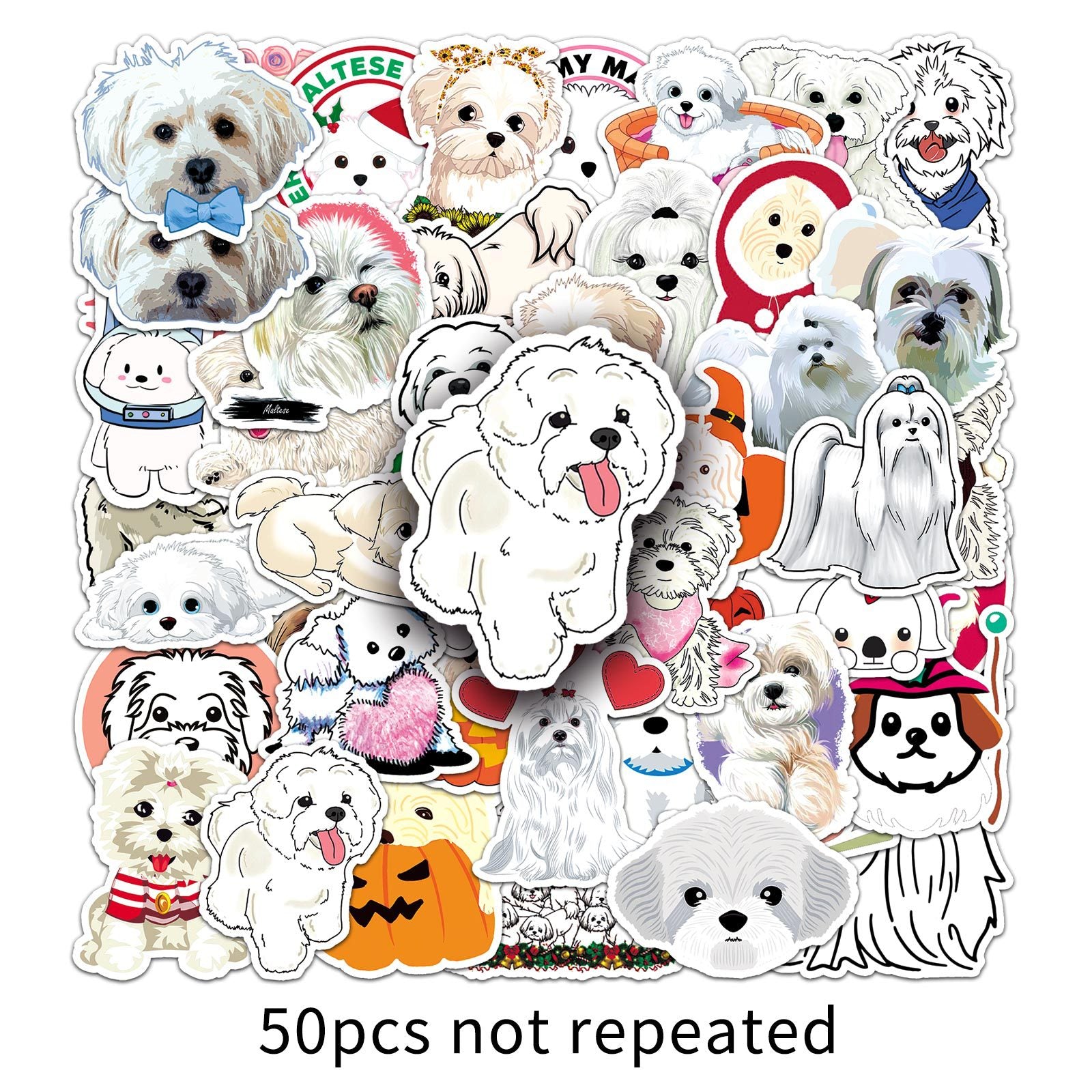 Wholesale 50pcs Little Dog Stickers Decoration Cute Style Cup Decor Sticker