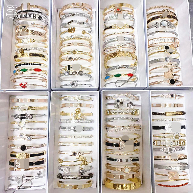 Wholesale12PCS/Pack Fashion Trend Titanium Steel Bracelet