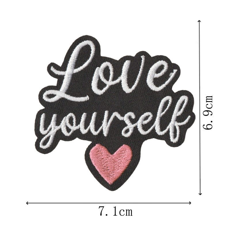 Wholesale English Letter Iron On Embroidered Patches 9 Piece Set Decorative Accent For Coats Bags DIY Accessory Gift