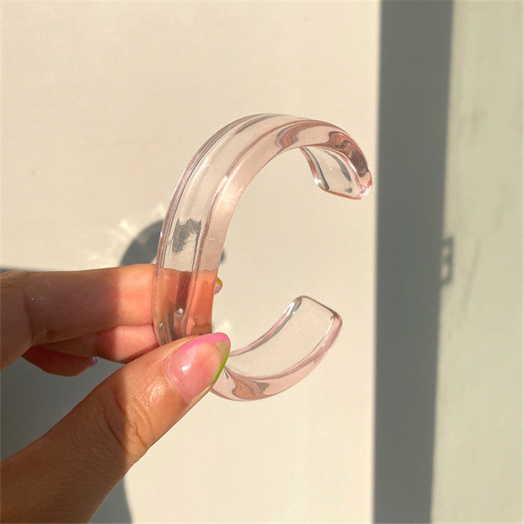 Wholesale Color Acrylic Simple Geometric Transparent Resin Bracelet