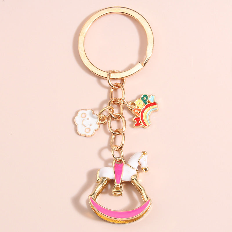 Wholesale Cartoon Rainbow Horse Unicorn Keychains