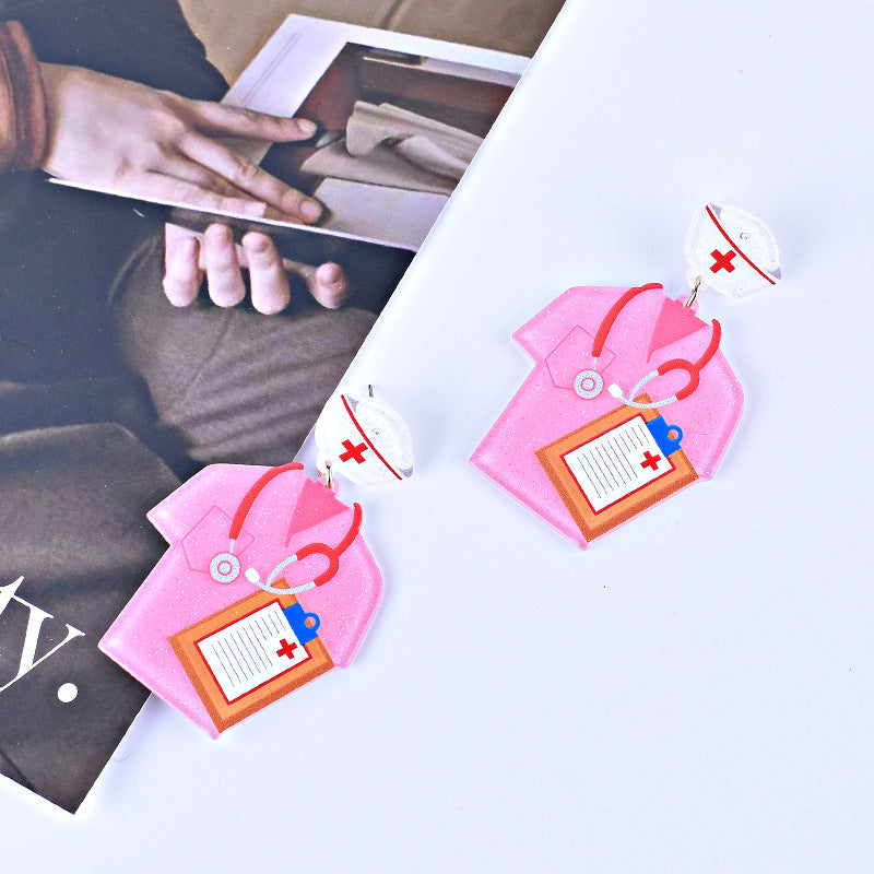 Wholesale Nurses Day nurse uniform earrings