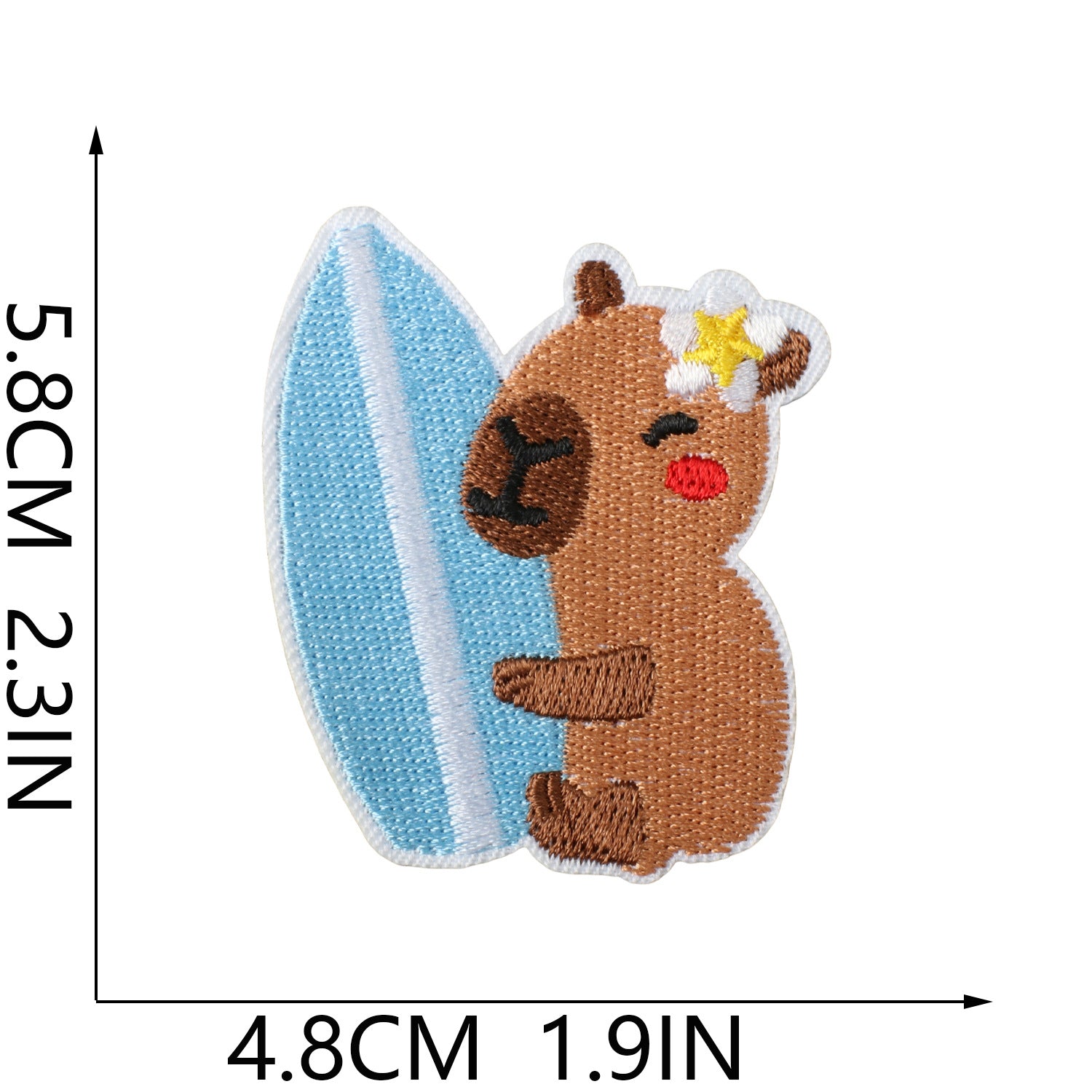 Wholesale Cute Capybara Cartoon Sun Embroidery Patch Iron On Decorative Accent For Clothing Bags DIY Gift Resale