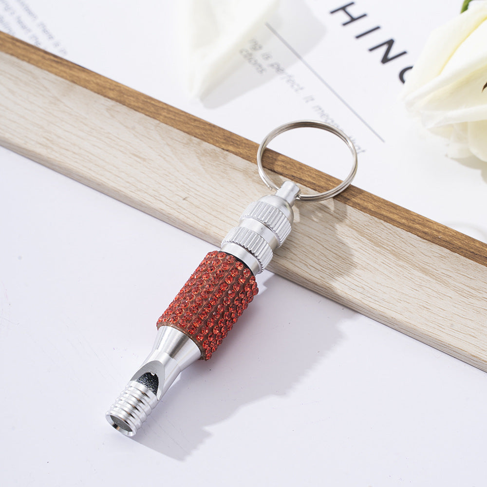 Wholesale Diamond Whistle Two Section Aluminum Whistle Outdoor Survival Training Whistle Keychain