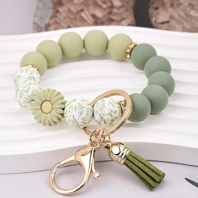 Wholesale  Handmade  Silicone Bead Bracelet Pendant Wristlet Keychain