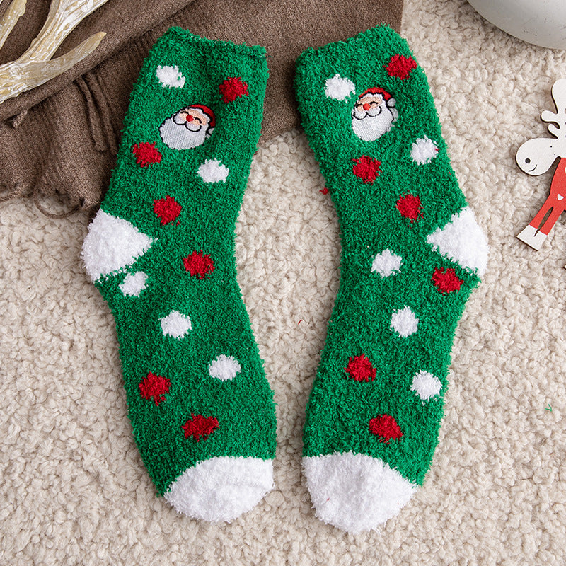 Wholesale Christmas Socks with Plush and Thick Sleep Socks