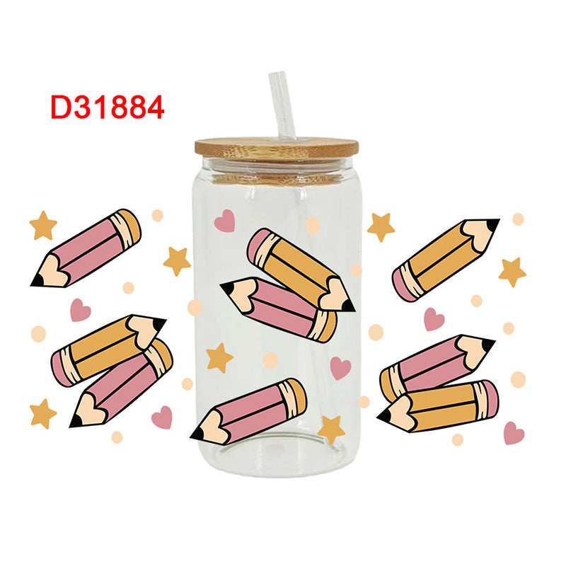 Wholesale Color Brush Paint 16oz Cup UV DTF Wraps