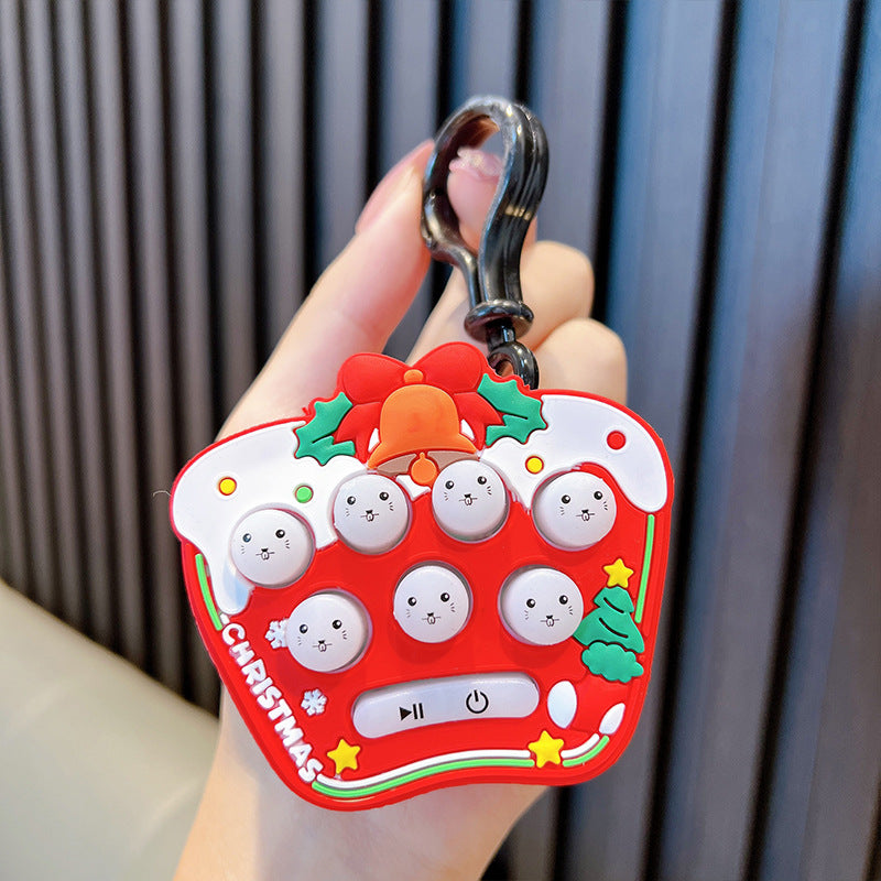 Wholesale Cartoon Hamster Decompression Toy Mini Game Machine Christmas Plastic Keychain
