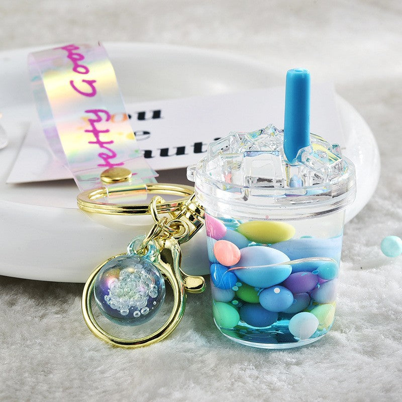 Wholesale Acrylic Liquid Sand Bottle Iceberg Cup Pendant Oil-filled Keychain
