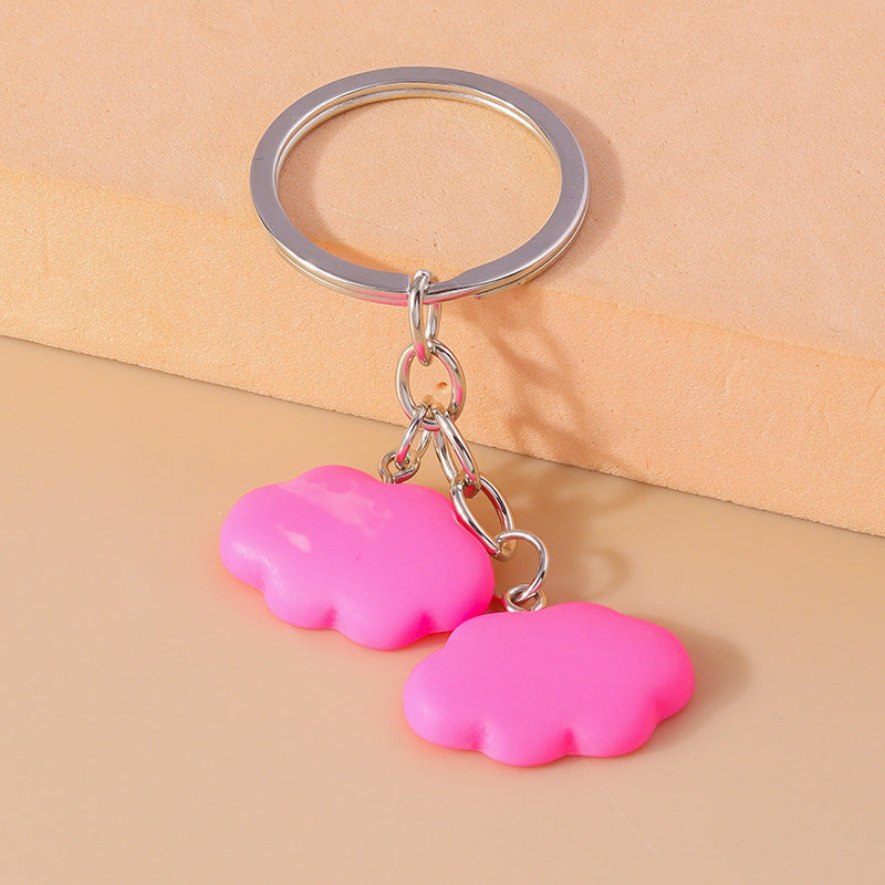 Wholesale Cartoon Color Cloud Resin Keychain