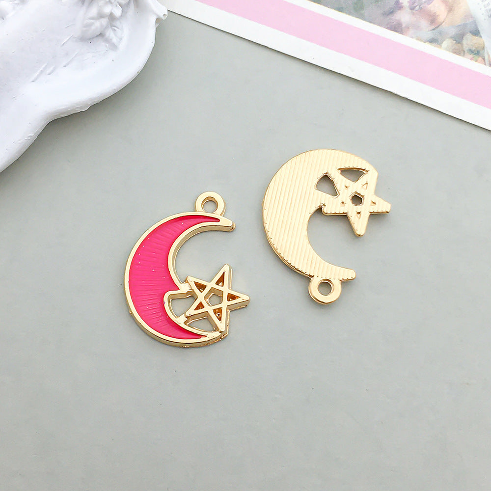 Wholesale Mix 30 Rose Red Drip Oil Alloy Cute Cartoon Simulation Heart Pendant