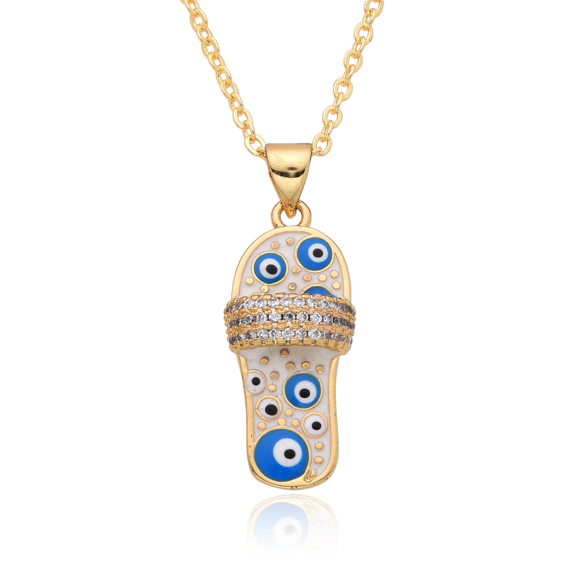 Wholesale Gold Plated Slippers Zircon Necklace Sweater Chain