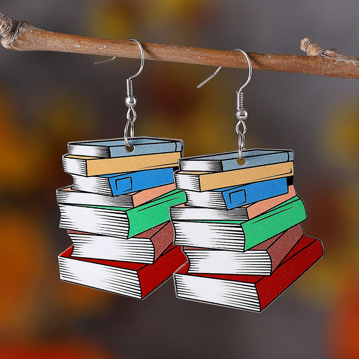 Acrylic pendant earrings are back to school season