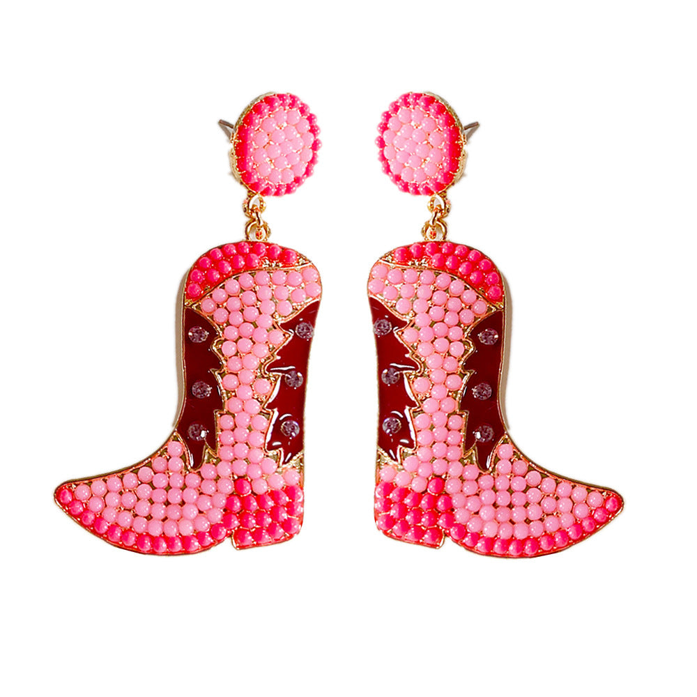 Wholesale Rice Ball Boots Metal Earrings