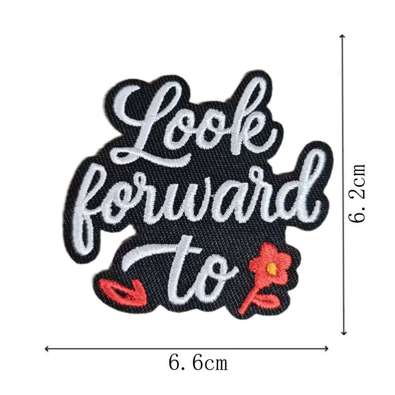 Wholesale English Letter Heart Embroidered Patches Polyester Cotton Iron On Applique For Coat Bag Decor Chic Fashion Gift Boutique Resale Set