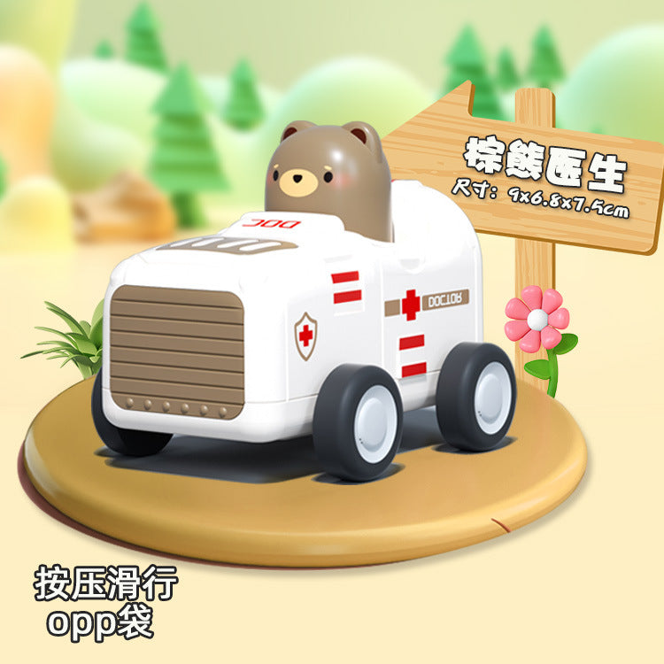 Wholesale Push Pull Back Car Inertia Car Creative Cartoon Toy Car Car Kindergarten Baby Toy