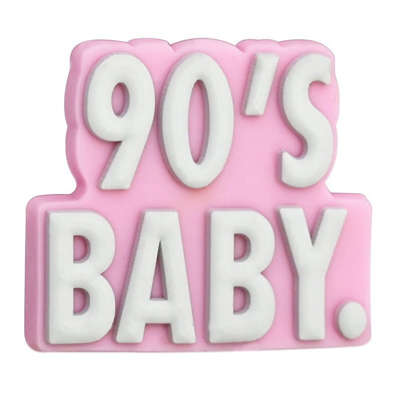 Wholesale Random 100pcs Colored phrase English through-hole Focal Beads