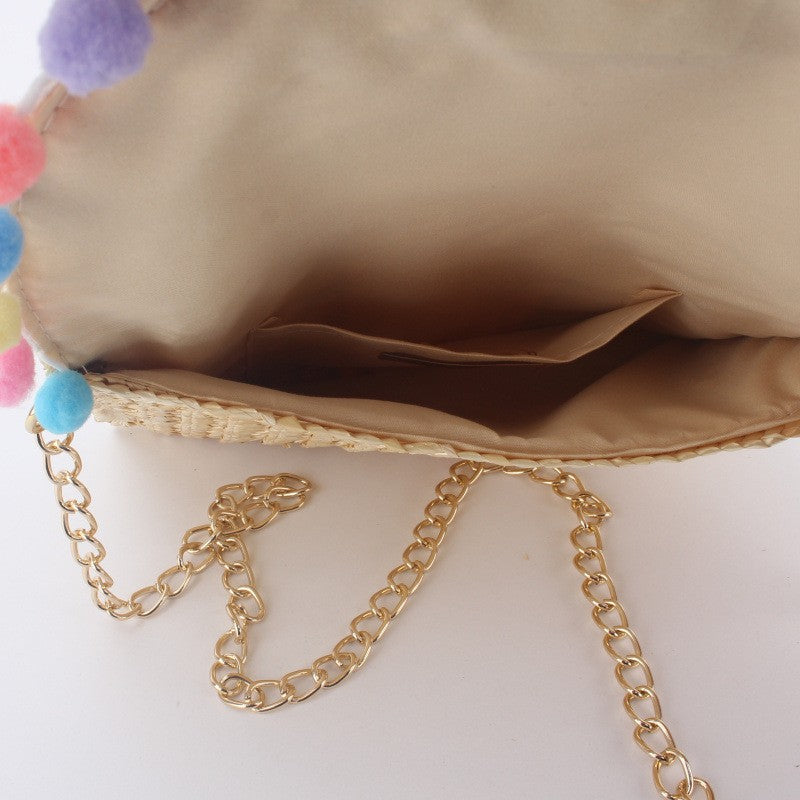 Wholesale PU Woven Single Shoulder Crossbody Wheat Straw Woven Bags