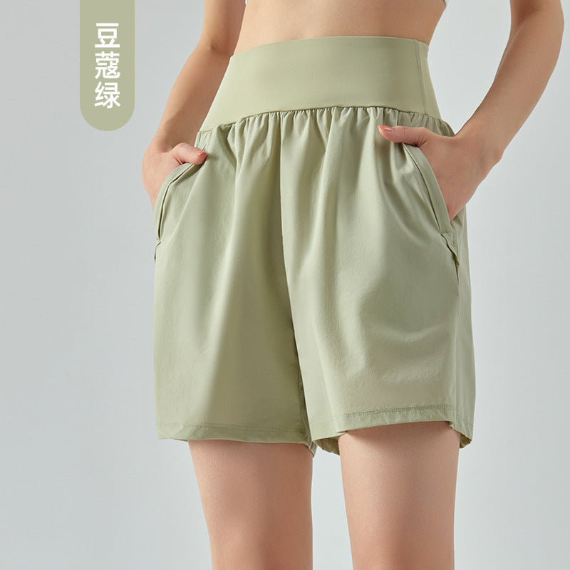 Wholesale High-waisted Belly Tucked Double Pocket Casual Breathable Athletic Shorts