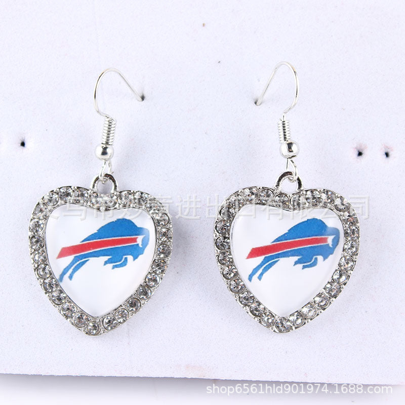 Wholesale Peach Dot Diamond Logo Earrings