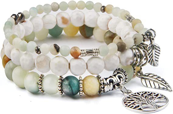 Wholesale Tree of Life Bracelet Turquoise Jasper Agate Gemstone Beaded Bracelet