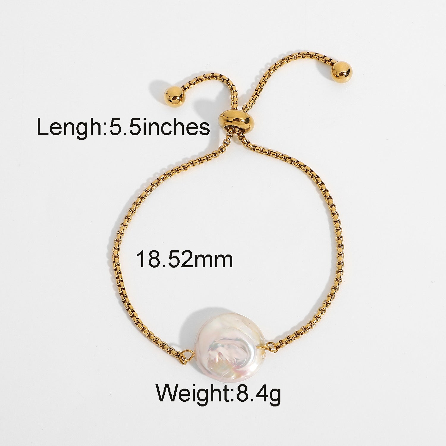 Wholesale 18k Gold-plated Stainless Steel Pearl Bracelet