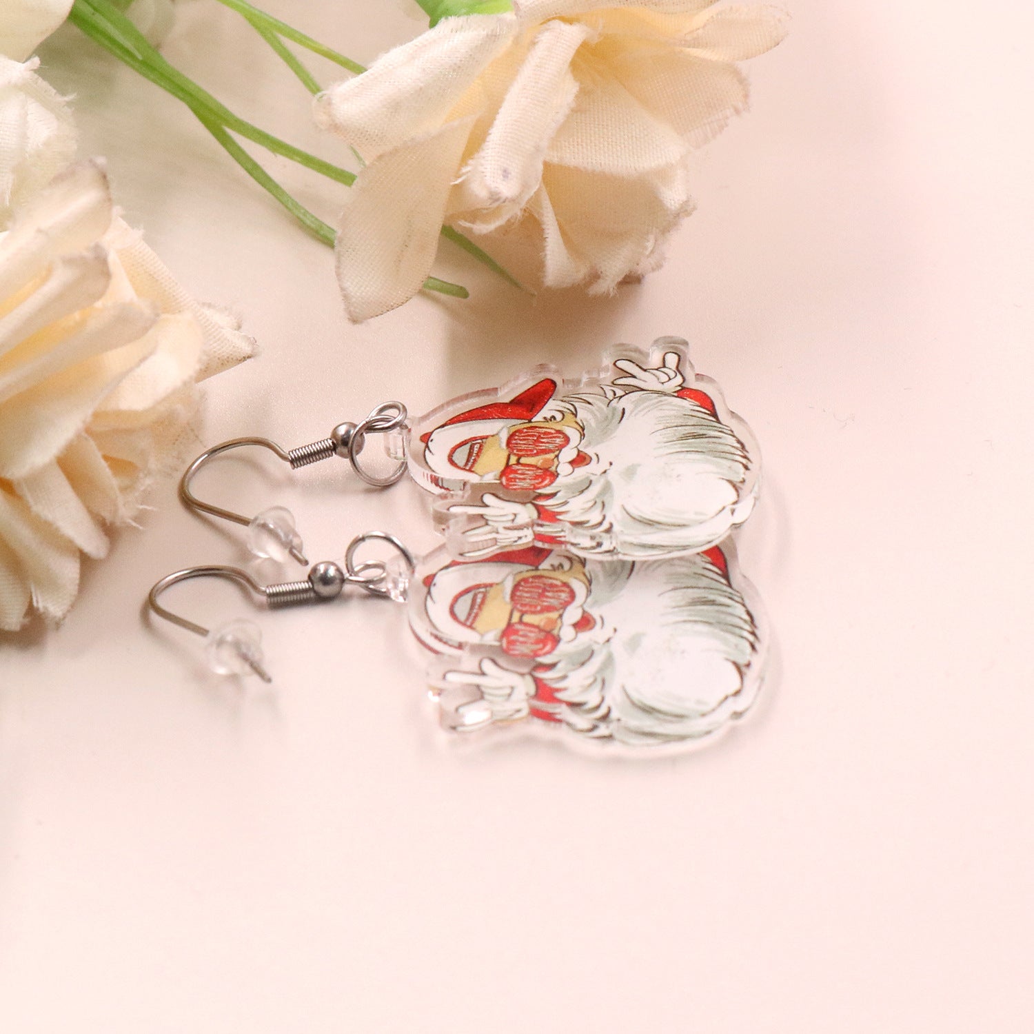 Wholesale Christmas Santa Claus Acrylic Earrings