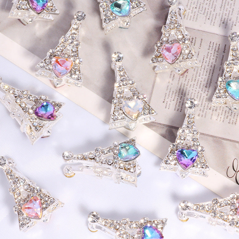 Wholesale 2PCS/Pack Three-Dimensional Eiffel Tower Alloy Hole Loose Beads DIY Mobile Phone Key Chain Necklace Bag Chain Accessories