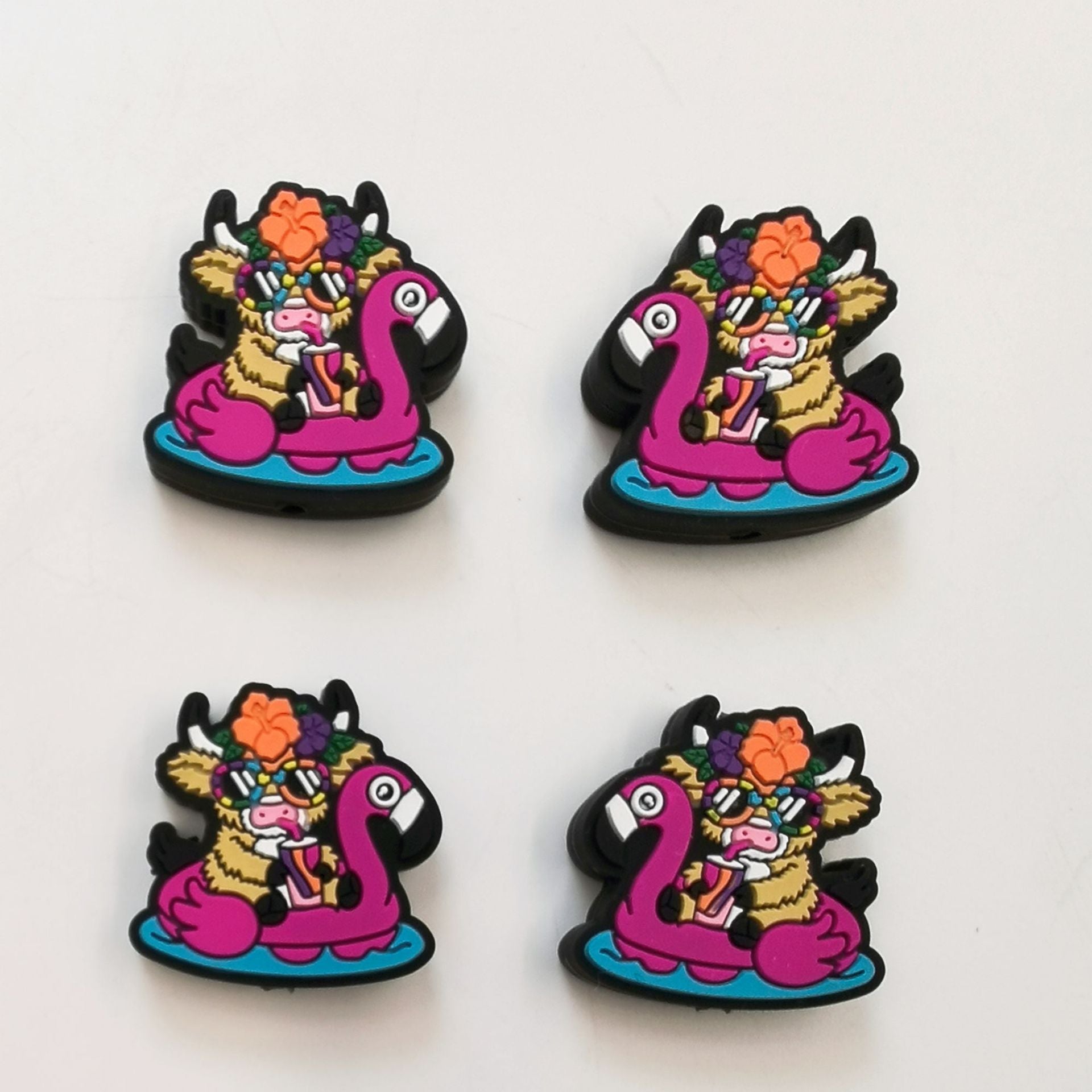 Wholesale 10pcs Cartoon Flamingo Creative Silicone Beads